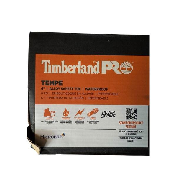 Timberland PRO NEW Tempe 6” Alloy Toe Work Boots Grey Leather Men’s Size 9 WIDE main image 6